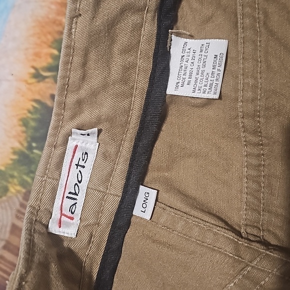 Talbots Chino High Waisted Khaki Pants Size 16L NWT - Picture 4 of 5